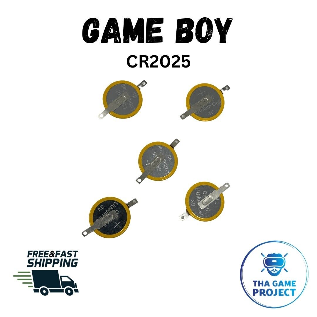 🔋 5 pilas CR2025 de 3 V con pestaña: ideales para reemplazar cartuchos de Game Boy 🎮