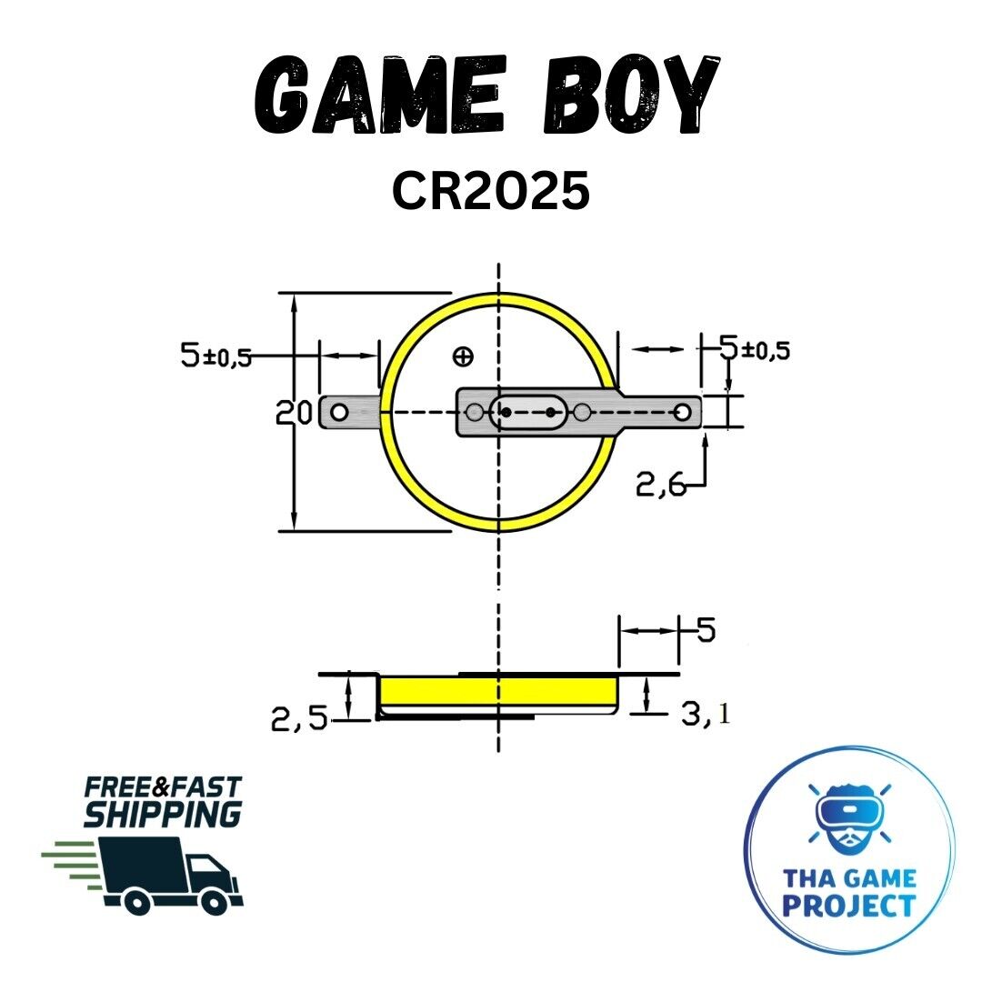 🔋 5 pilas CR2025 de 3 V con pestaña: ideales para reemplazar cartuchos de Game Boy 🎮