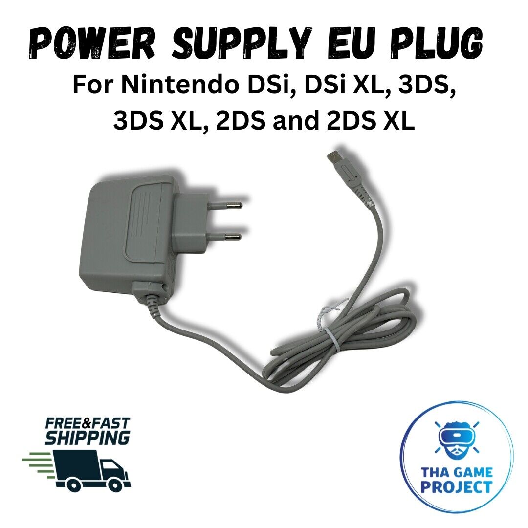 EU 2-Pin Nintendo 2DS/3DS/XL Power Supply Charger WAP-002(EU)