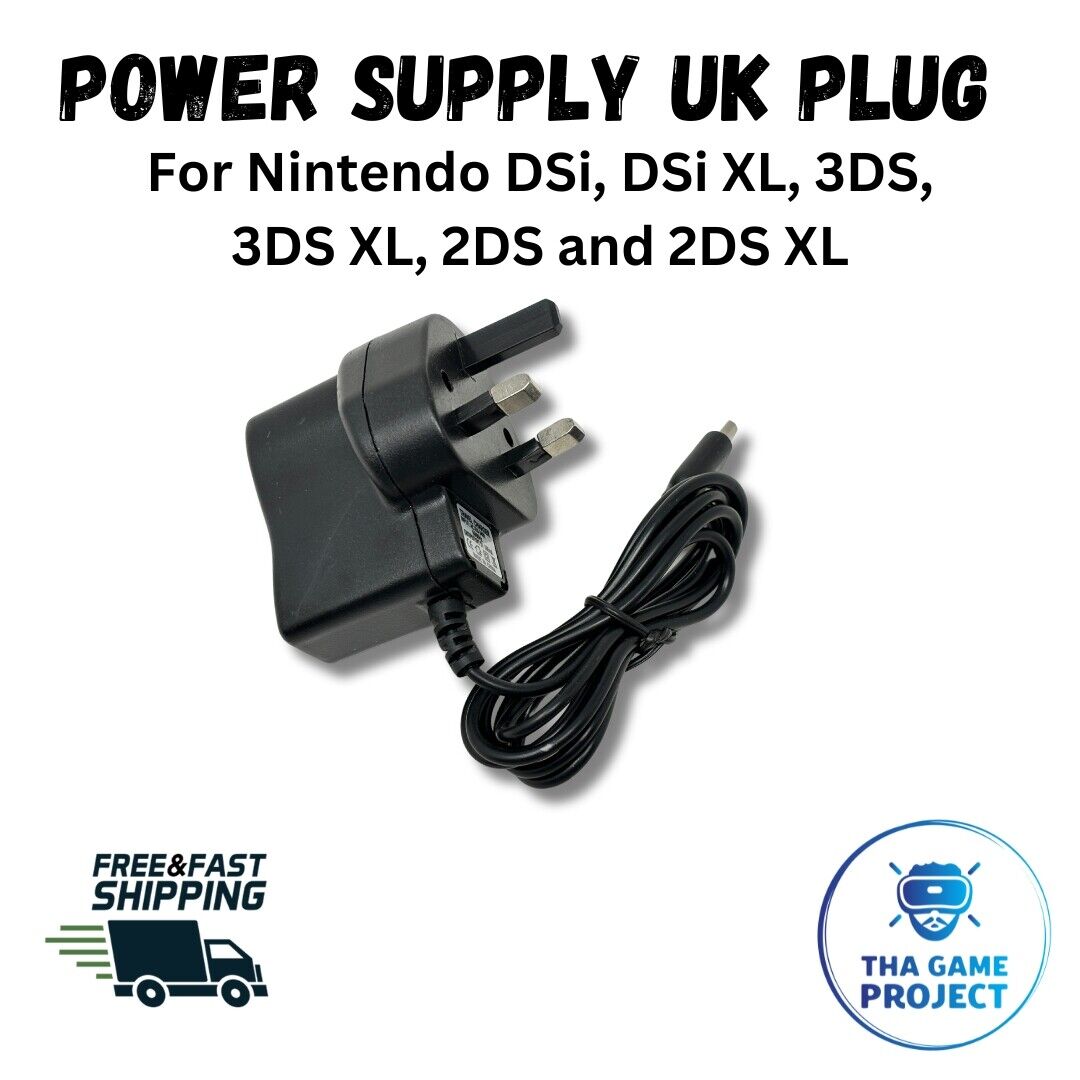 🔌 UK 3-Pin Nintendo 2DS/3DS/XL Power Supply Charger WAP-002(UK) 🔌