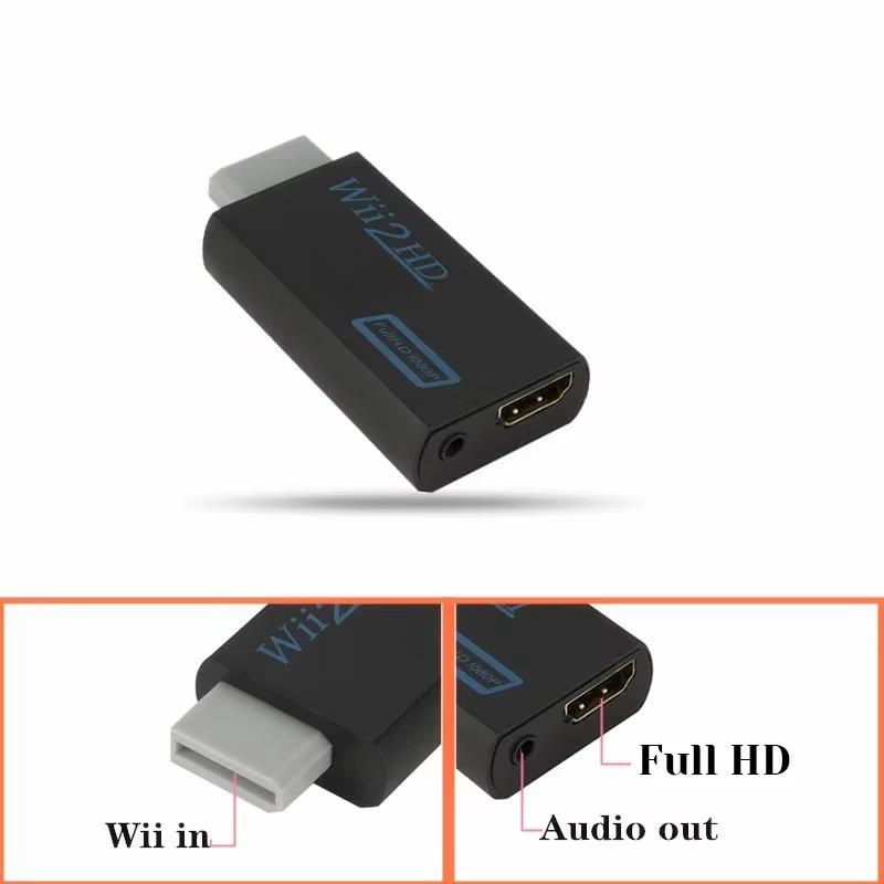 Adaptador de Wii a HDMI: convertidor Full HD 1080P, audio de 3,5 mm para televisores y monitores de alta definición