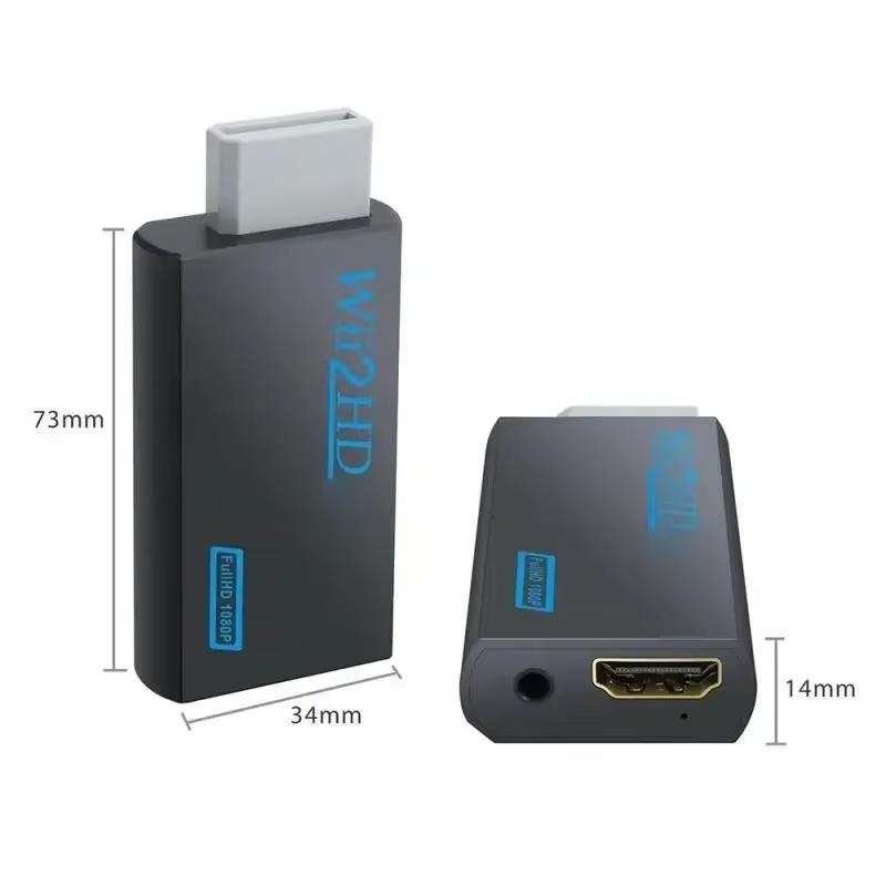Adaptador de Wii a HDMI: convertidor Full HD 1080P, audio de 3,5 mm para televisores y monitores de alta definición