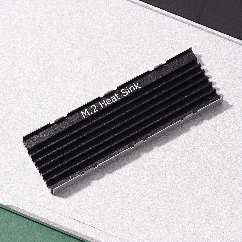 Disipador de calor SSD M.2 - Aluminio para NVMe 2280, almohadilla de enfriamiento para PC/PS5 NEGRO