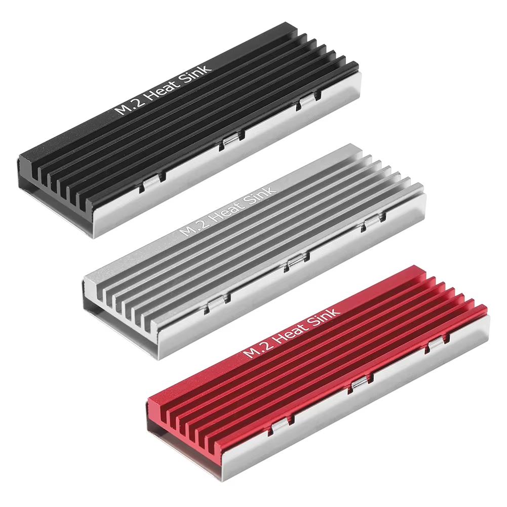 Disipador de calor SSD M.2 - Aluminio para NVMe 2280, almohadilla de enfriamiento para PC/PS5 NEGRO