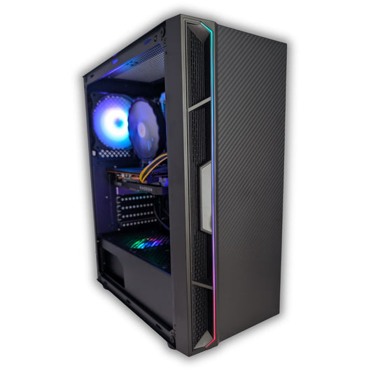 Custom Gaming PC — Intel Xeon E5-2680 v4 | RX 6600 XT | 32 GB DDR4 | 500 GB NVMe + 3 TB HDD | Windows 11 Pro | RGB Case